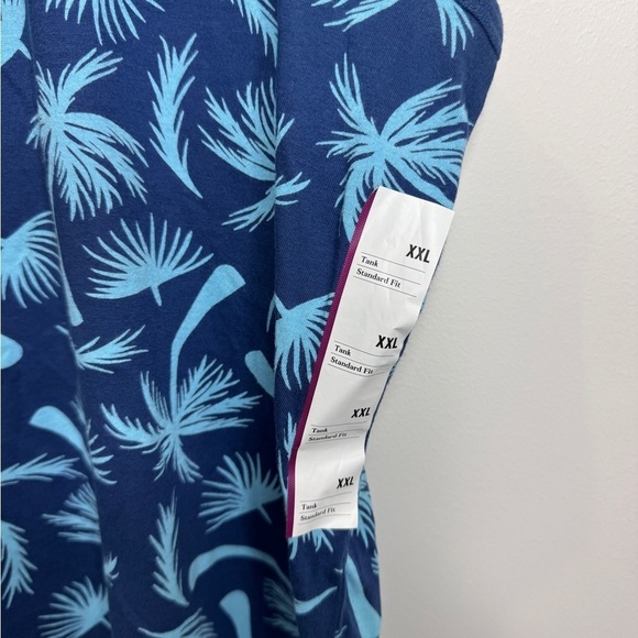 Goodfellow & Co. Blue Palm Tree Tropical Men's Tank Top (XXL) - Picture 6 of 7